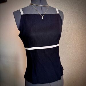 Vintage Giorgio Fiorlini 90’s Blouse Tank Top Black And White S 5 6